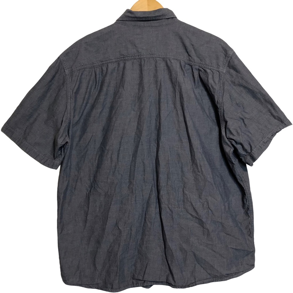 Carhartt Men's Loose Fit Denim Blue Chambray Button Front Short Sleeve Shirt XL - Picture 2 of 9